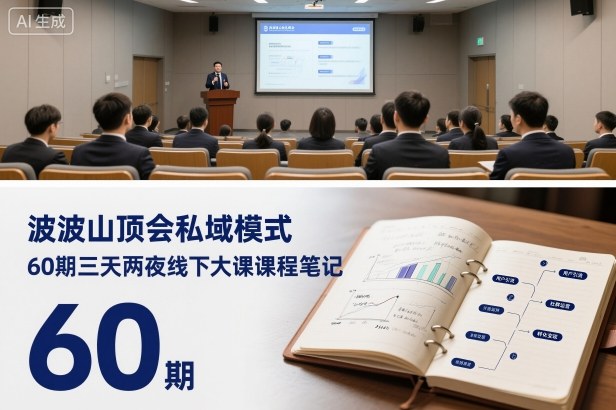 波波山顶会私域模式60期三天两夜线下大课课程笔记(文档)网赚库-项目库-轻创网-中创网-福缘网-冒泡网-资源之家-魔方项目库网赚库