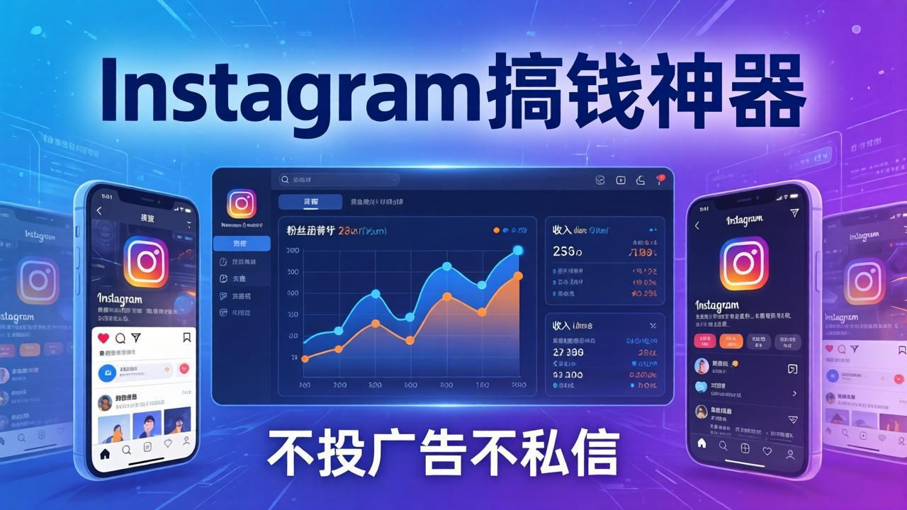 Instagram搞钱神器：月涨6万粉+月入5万刀，不投广告不私信，靠算法+低价产品网赚库-项目库-轻创网-中创网-福缘网-冒泡网-资源之家-魔方项目库网赚库