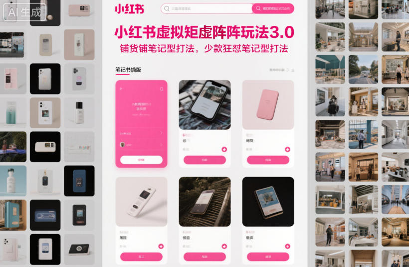 小红书虚拟矩阵玩法3.0,铺货铺笔记型打法,少款狂怼笔记型打法网赚库-项目库-轻创网-中创网-福缘网-冒泡网-资源之家-魔方项目库网赚库