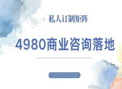 4980商业咨询师落地课程-ip运营高客单教程网赚库-项目库-轻创网-中创网-福缘网-冒泡网-资源之家-魔方项目库网赚库