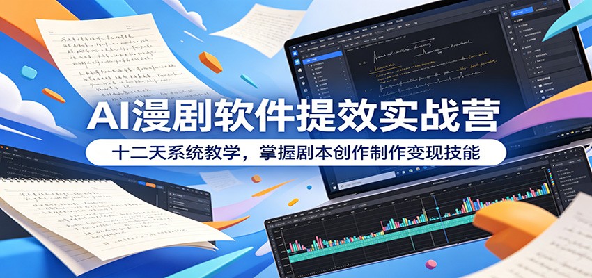 AI漫剧软件提效实战营：十二天系统教学，掌握剧本创作制作变现技能网赚库-项目库-轻创网-中创网-福缘网-冒泡网-资源之家-魔方项目库网赚库