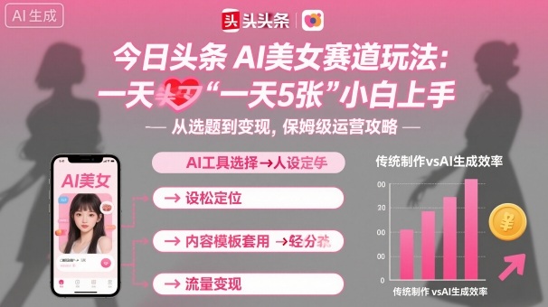 今日头条AI美女赛道玩法，一天轻松5张，小白轻松上手网赚库-项目库-轻创网-中创网-福缘网-冒泡网-资源之家-魔方项目库网赚库