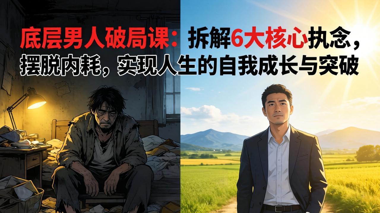 付费文章：底层男人破局课：拆解 6 大核心执念，摆脱内耗，实现人生的自我成长与突破网赚库-项目库-轻创网-中创网-福缘网-冒泡网-资源之家-魔方项目库网赚库