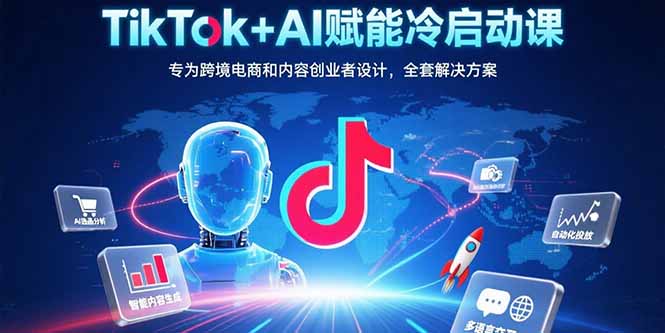 TikTok+AI赋能冷启动课：专为跨境电商和内容创业者设计，全套解决方案网赚库-项目库-轻创网-中创网-福缘网-冒泡网-资源之家-魔方项目库网赚库