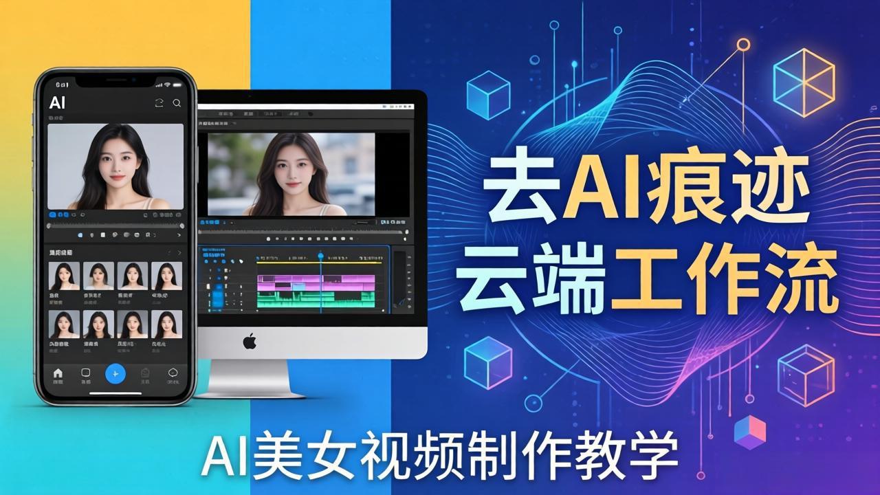 AI美女视频制作教学：去AI痕迹，云端工作流出图，手机电脑均可，不需要配置网赚库-项目库-轻创网-中创网-福缘网-冒泡网-资源之家-魔方项目库网赚库