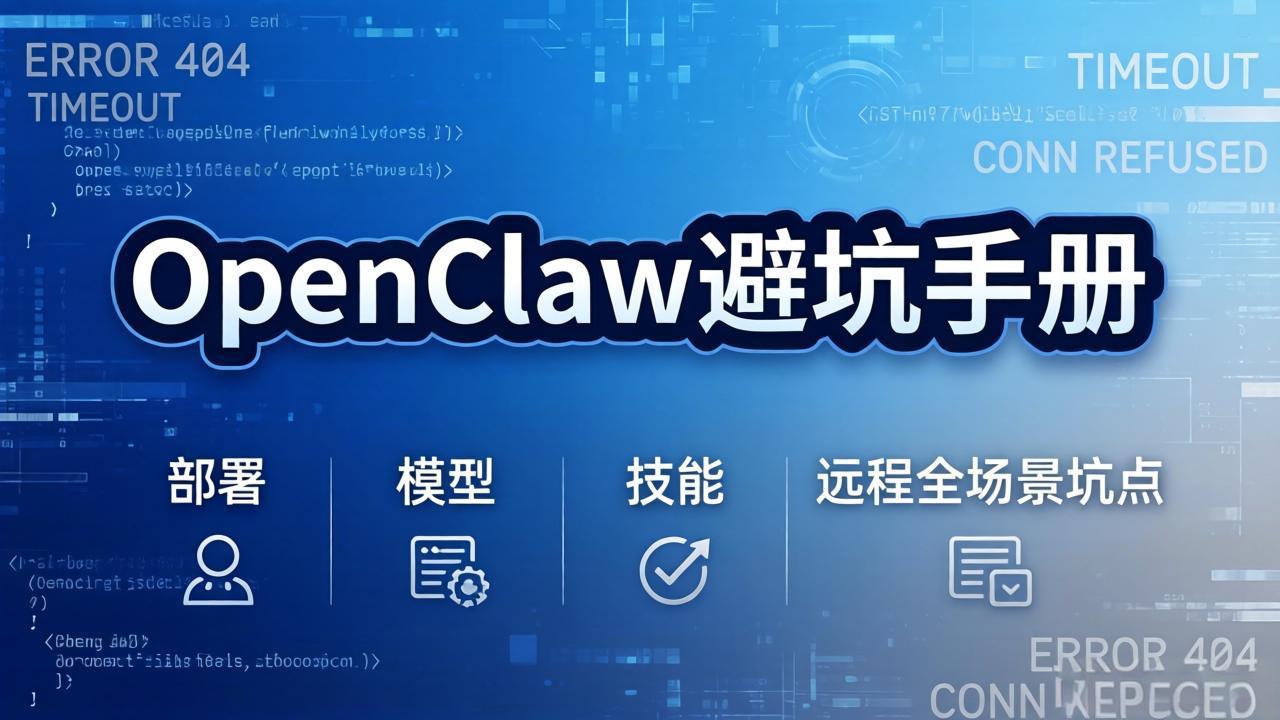 OpenClaw避坑手册：部署+模型+技能+远程全场景坑点，一次性给你说全，少走弯路网赚库-项目库-轻创网-中创网-福缘网-冒泡网-资源之家-魔方项目库网赚库