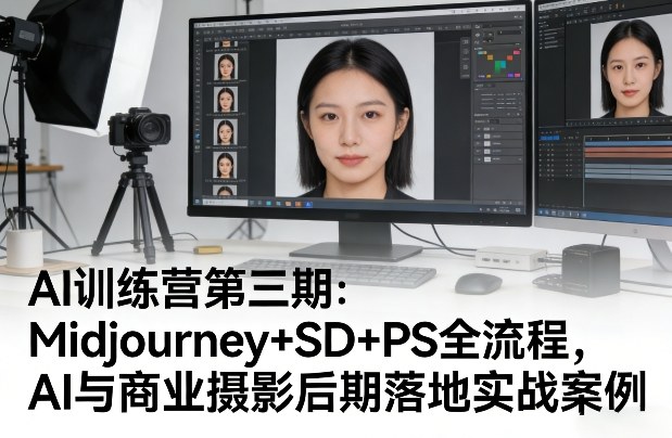 AI训练营第三期：Midjourney+SD+PS全流程，AI与商业摄影后期落地实战案例网赚库-项目库-轻创网-中创网-福缘网-冒泡网-资源之家-魔方项目库网赚库