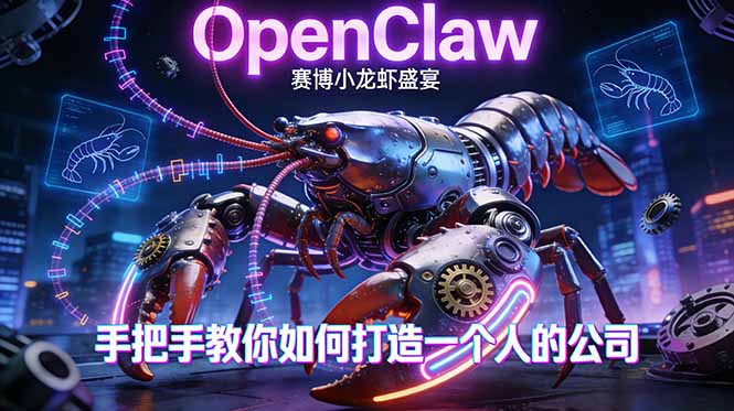OpenClaw，小龙虾-从产品到爆款的成长之路，手把手教你如何打造一个人的公司网赚库-项目库-轻创网-中创网-福缘网-冒泡网-资源之家-魔方项目库网赚库