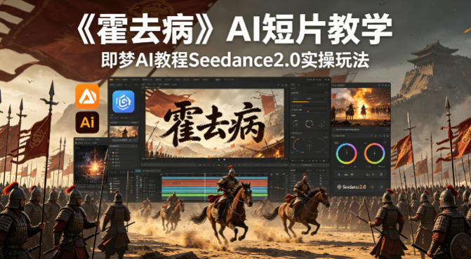 《霍去病》AI短片教学,即梦AI教程Seedance2.0实操玩法网赚库-项目库-轻创网-中创网-福缘网-冒泡网-资源之家-魔方项目库网赚库