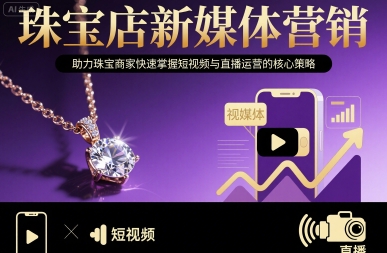 珠宝店新媒体营销，助力珠宝商家快速掌握短视频与直播运营的核心策略网赚库-项目库-轻创网-中创网-福缘网-冒泡网-资源之家-魔方项目库网赚库