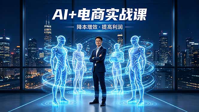 AI+电商实战课，1人+N个AI 智能体，把SOP变AI员工，实现降本增效提高利润网赚库-项目库-轻创网-中创网-福缘网-冒泡网-资源之家-魔方项目库网赚库
