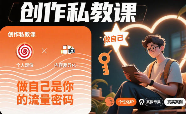 创作私教课，做自己是你的流量密码网赚库-项目库-轻创网-中创网-福缘网-冒泡网-资源之家-魔方项目库网赚库