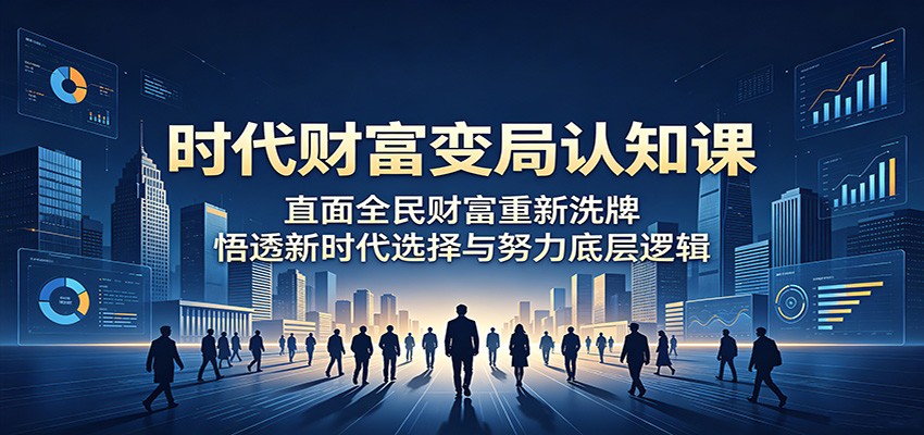 时代财富变局认知课：直面全民财富重新洗牌，悟透新时代选择与努力底层逻辑网赚库-项目库-轻创网-中创网-福缘网-冒泡网-资源之家-魔方项目库网赚库