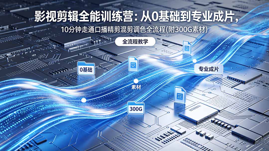 2026影视剪辑全能实战课|0基础到专业成片,全流程教学,高清带300G素材网赚库-项目库-轻创网-中创网-福缘网-冒泡网-资源之家-魔方项目库网赚库