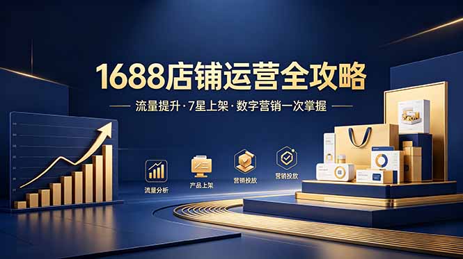 1688店铺没流量？产品上架不到7星？数字营销不会投？全套运营技能一次学(更新6月网赚库-项目库-轻创网-中创网-福缘网-冒泡网-资源之家-魔方项目库网赚库