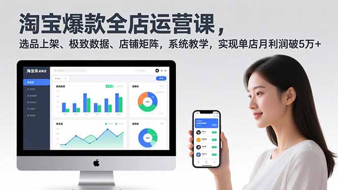 淘宝爆款全店运营课2.0，选品上架、极致数据、店铺矩阵，系统教学，实现单店月利润破5万+网赚库-项目库-轻创网-中创网-福缘网-冒泡网-资源之家-魔方项目库网赚库