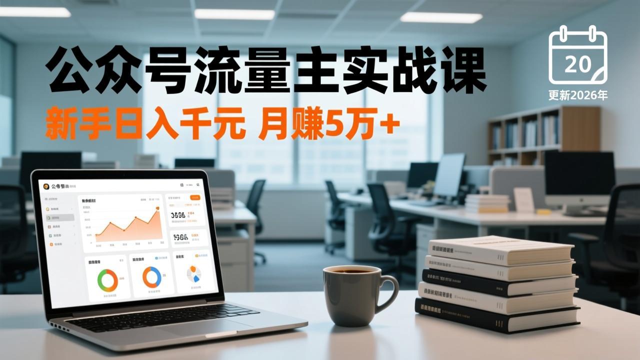 公众号流量主实战课-更新26年3月，爆文写作、流量池运营、多平台分发，新手日入千元月赚5w+网赚库-项目库-轻创网-中创网-福缘网-冒泡网-资源之家-魔方项目库网赚库
