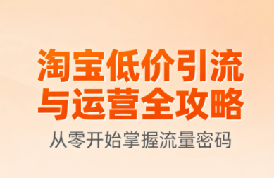 淘宝低价引流与运营全攻略(更新9月)网赚库-项目库-轻创网-中创网-福缘网-冒泡网-资源之家-魔方项目库网赚库