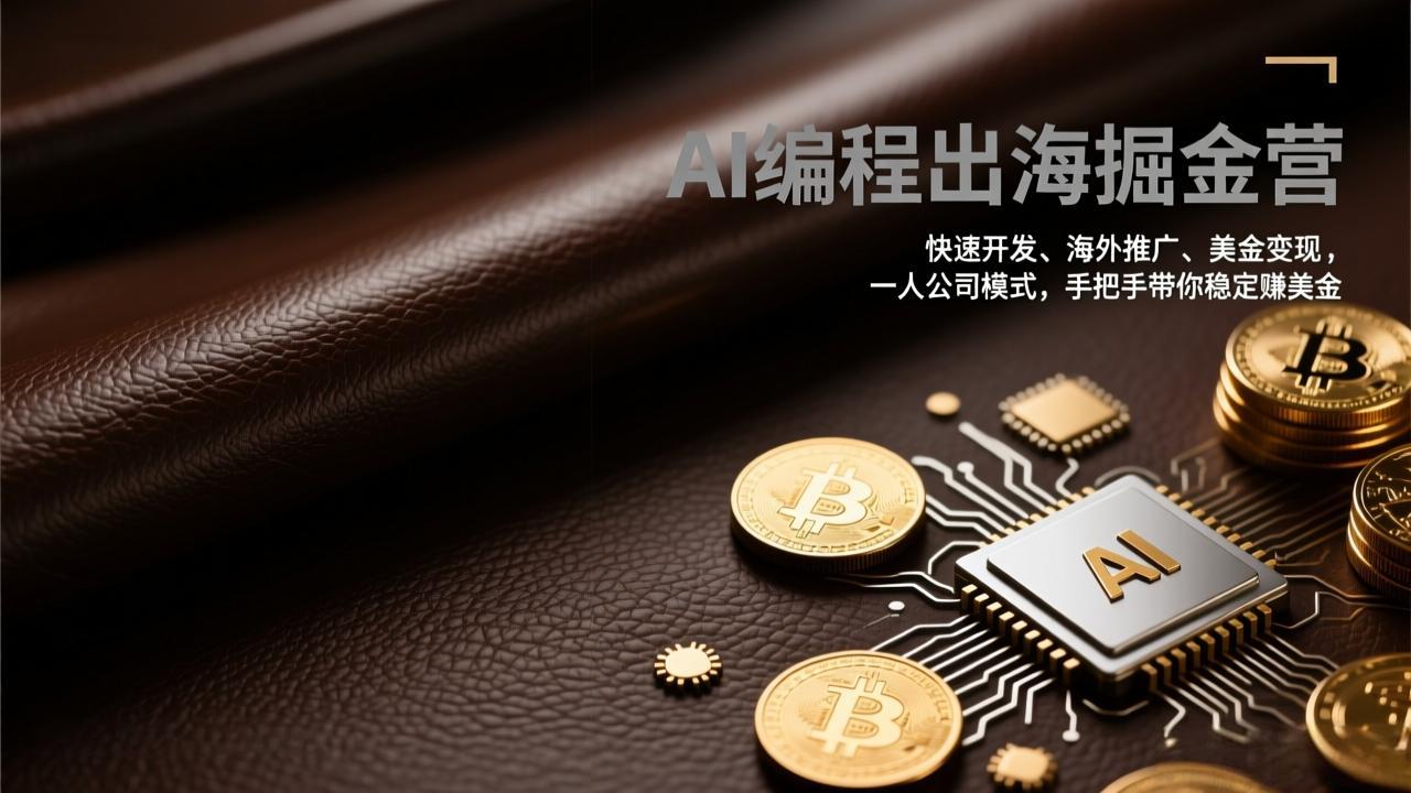 AI编程出海掘金营：快速开发、海外推广、美金变现，一人公司模式，手把手带你稳定赚美金网赚库-项目库-轻创网-中创网-福缘网-冒泡网-资源之家-魔方项目库网赚库