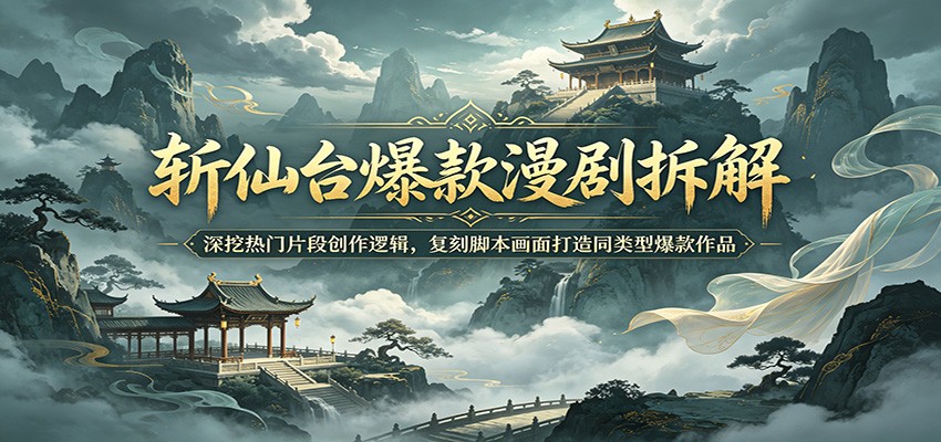 斩仙台爆款漫剧拆解：深挖热门片段创作逻辑，复刻脚本画面打造同类型爆款作品网赚库-项目库-轻创网-中创网-福缘网-冒泡网-资源之家-魔方项目库网赚库
