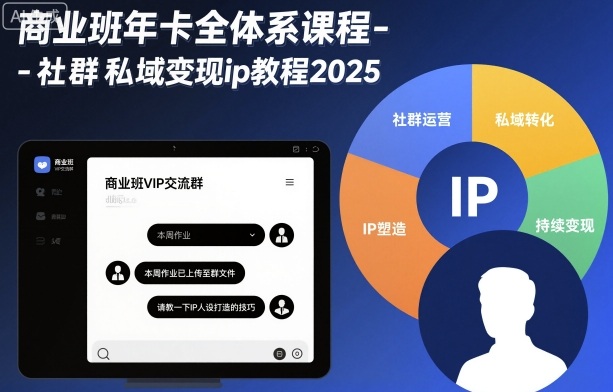 商业班年卡全体系课程-社群私域变现ip教程2025网赚库-项目库-轻创网-中创网-福缘网-冒泡网-资源之家-魔方项目库网赚库