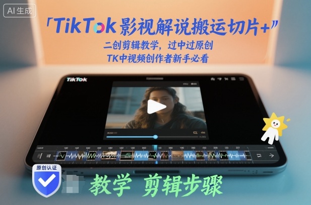 TikTok影视解说搬运切片+二创剪辑教学，过中过原创，TK中视频创作者新手必看网赚库-项目库-轻创网-中创网-福缘网-冒泡网-资源之家-魔方项目库网赚库