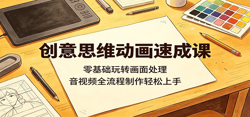 创意思维动画速成课:零基础玩转画面处理,音视频全流程制作轻松上手网赚库-项目库-轻创网-中创网-福缘网-冒泡网-资源之家-魔方项目库网赚库