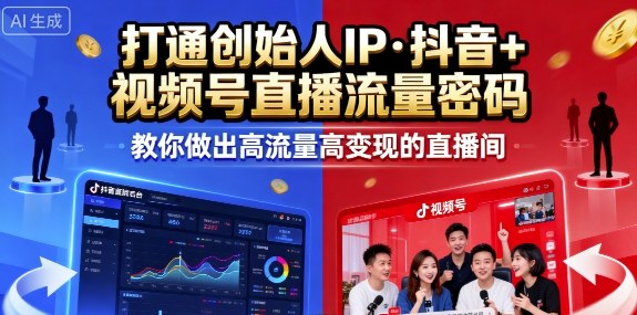 25年直播9-10两期线下课，打通创始人IP，抖音+视频号直播流量密码，教你做出高流量高变现的直播间网赚库-项目库-轻创网-中创网-福缘网-冒泡网-资源之家-魔方项目库网赚库