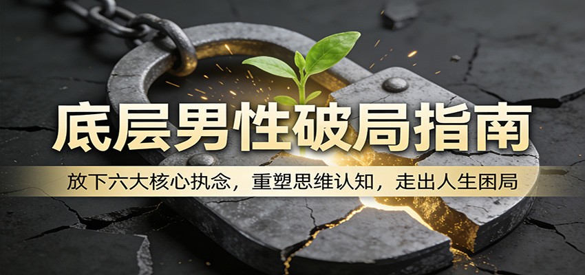 底层男性破局指南：放下六大核心执念，重塑思维认知，走出人生困局网赚库-项目库-轻创网-中创网-福缘网-冒泡网-资源之家-魔方项目库网赚库