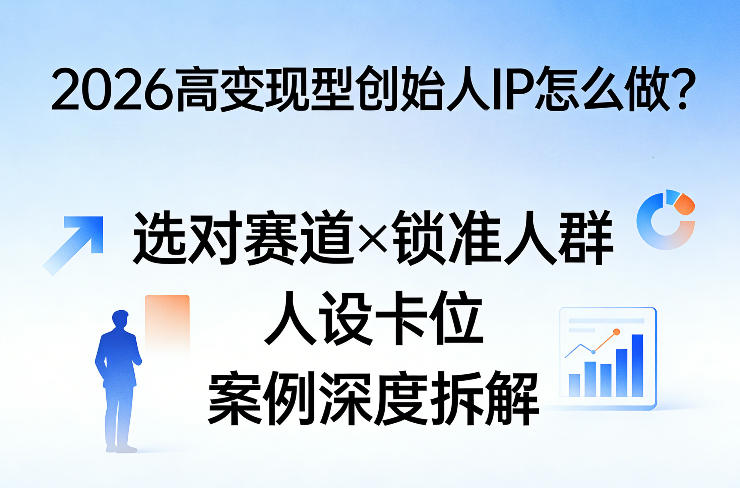 2026高变现型创始人IP怎么做？选对赛道×锁准人群×人设卡位×案例深度拆解网赚库-项目库-轻创网-中创网-福缘网-冒泡网-资源之家-魔方项目库网赚库
