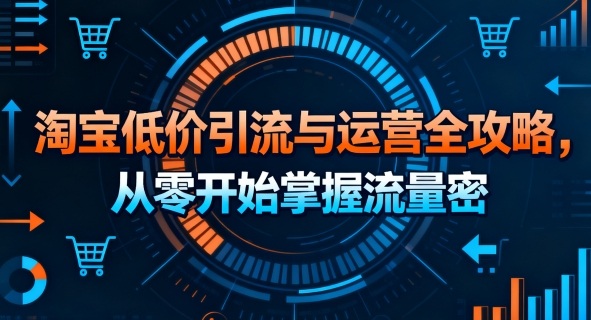 淘宝低价引流与运营全攻略，从零开始掌握流量密码网赚库-项目库-轻创网-中创网-福缘网-冒泡网-资源之家-魔方项目库网赚库