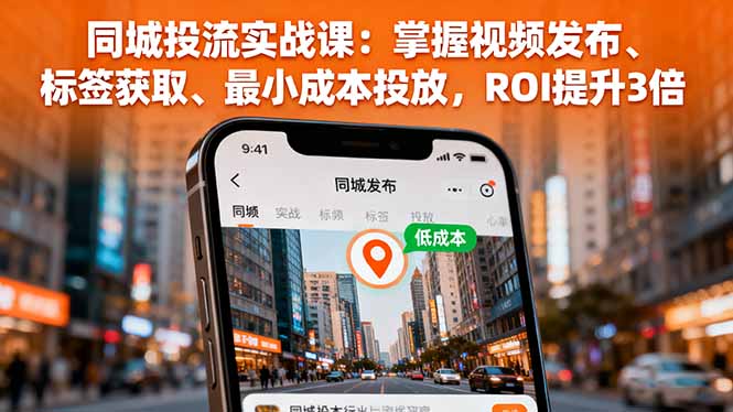 同城投流实战课：掌握视频发布、标签获取、最小成本投放，ROI提升3倍网赚库-项目库-轻创网-中创网-福缘网-冒泡网-资源之家-魔方项目库网赚库