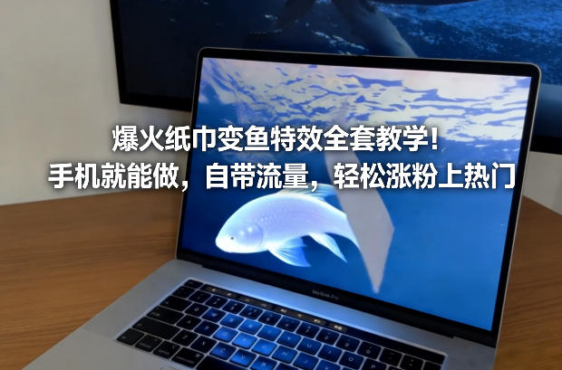 爆火纸巾变鱼特效全套教学！手机就能做，自带流量，轻松涨粉上热门网赚库-项目库-轻创网-中创网-福缘网-冒泡网-资源之家-魔方项目库网赚库