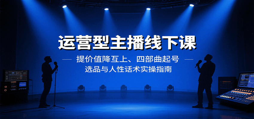 运营型主播线下课：提价值降互上、四部曲起号、选品与人性话术实操指南网赚库-项目库-轻创网-中创网-福缘网-冒泡网-资源之家-魔方项目库网赚库