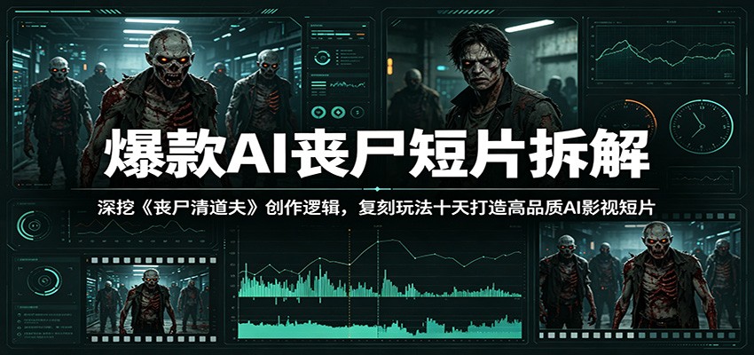 爆款AI丧尸短片拆解:深挖《丧尸清道夫》创作逻辑,复刻玩法快速打造高品质AI影视短片网赚库-项目库-轻创网-中创网-福缘网-冒泡网-资源之家-魔方项目库网赚库