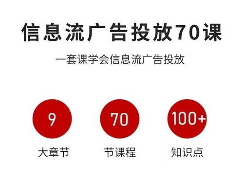 信息流广告投放实战70课，一套课学会信息流广告投放，迄今为止，最系统化教程网赚库-项目库-轻创网-中创网-福缘网-冒泡网-资源之家-魔方项目库网赚库