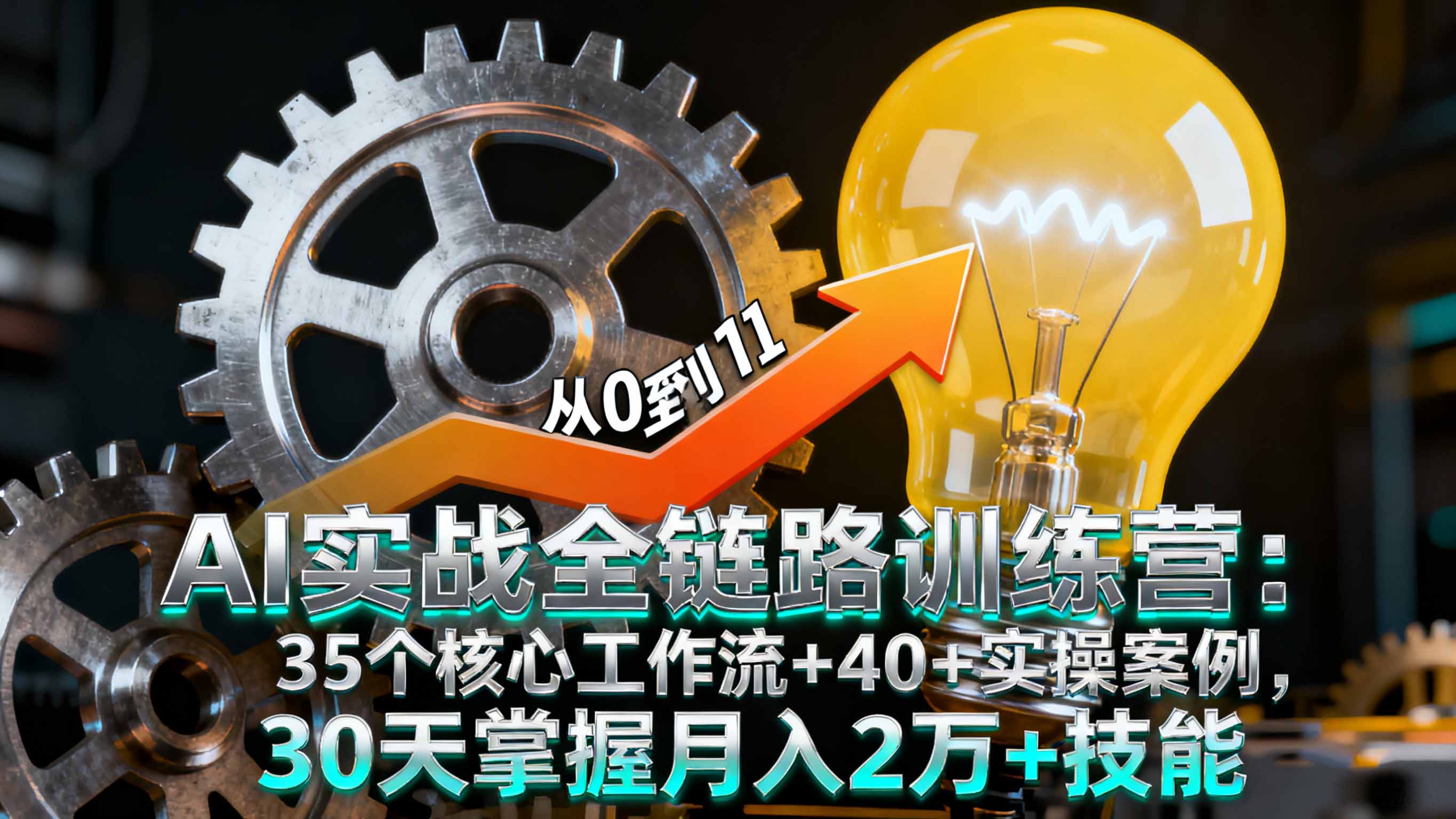 AI实战全链路训练营：35个核心工作流+40+实操案例，30天掌握月入2万+技能网赚库-项目库-轻创网-中创网-福缘网-冒泡网-资源之家-魔方项目库网赚库