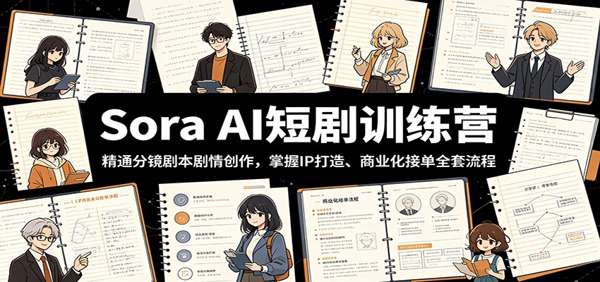 Sora AI短剧训练营:精通分镜剧本剧情创作,掌握IP打造、商业化接单全套流程网赚库-项目库-轻创网-中创网-福缘网-冒泡网-资源之家-魔方项目库网赚库