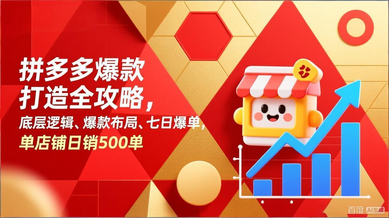 拼多多爆款打造全攻略，底层逻辑、爆款布局、七日爆单，单店铺日销500单网赚库-项目库-轻创网-中创网-福缘网-冒泡网-资源之家-魔方项目库网赚库