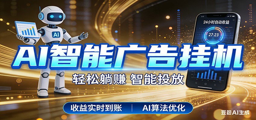 智能广告挂机新时代，利用碎片化时间实现稳定被动收益，AI帮你持续盈利网赚库-项目库-轻创网-中创网-福缘网-冒泡网-资源之家-魔方项目库网赚库