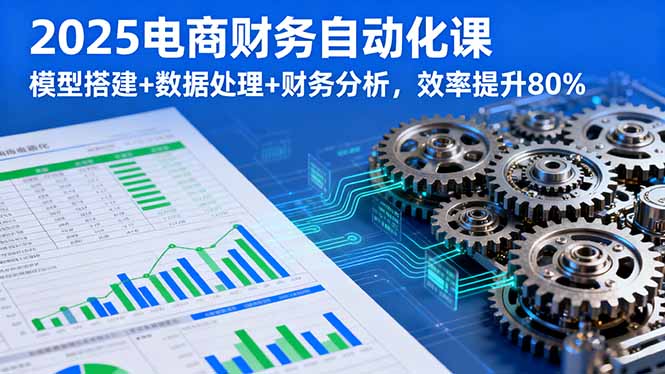 2025电商财务自动化课，模型搭建+数据处理+财务分析，效率提升80%网赚库-项目库-轻创网-中创网-福缘网-冒泡网-资源之家-魔方项目库网赚库