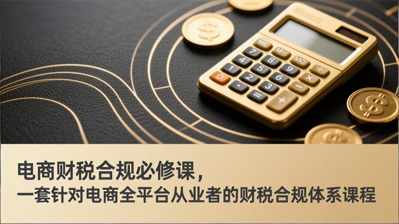 电商财税合规必修课，是一套针对电商全平台从业者的财税合规体系课程网赚库-项目库-轻创网-中创网-福缘网-冒泡网-资源之家-魔方项目库网赚库
