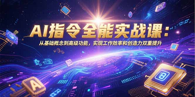 AI指令全能实战课：从基础概念到高级功能，实现工作效率和创造力双重提升网赚库-项目库-轻创网-中创网-福缘网-冒泡网-资源之家-魔方项目库网赚库