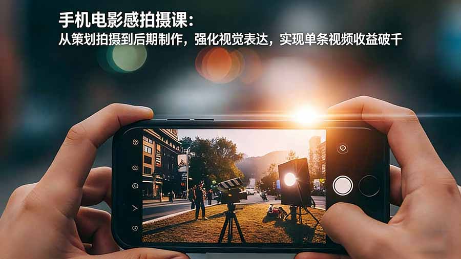 手机电影感拍摄课：从策划拍摄到后期制作，强化视觉表达，实现单条视频收益破千网赚库-项目库-轻创网-中创网-福缘网-冒泡网-资源之家-魔方项目库网赚库