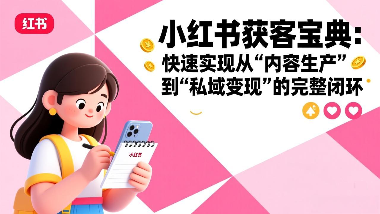 小红书获客宝典：快速实现从“内容生产”到“私域变现”的完整闭环网赚库-项目库-轻创网-中创网-福缘网-冒泡网-资源之家-魔方项目库网赚库