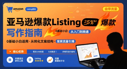 亚马逊爆款Listing写作方法，亚马逊0基础小白也能写爆款自带流量的Listing网赚库-项目库-轻创网-中创网-福缘网-冒泡网-资源之家-魔方项目库网赚库