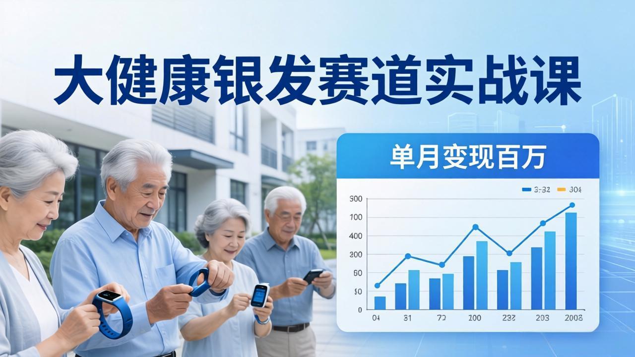 大健康银发赛道实战课：拆解视频号线索型 IP 单月变现百万逻辑，教你精准获客高效变现网赚库-项目库-轻创网-中创网-福缘网-冒泡网-资源之家-魔方项目库网赚库