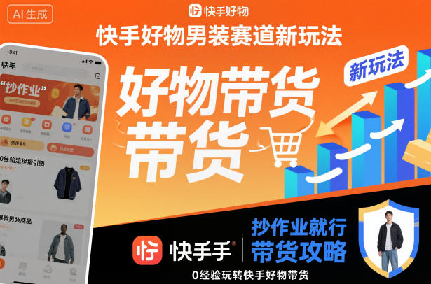 快手好物男装赛道新玩法，抄作业就行，0经验玩转快手好物带货网赚库-项目库-轻创网-中创网-福缘网-冒泡网-资源之家-魔方项目库网赚库