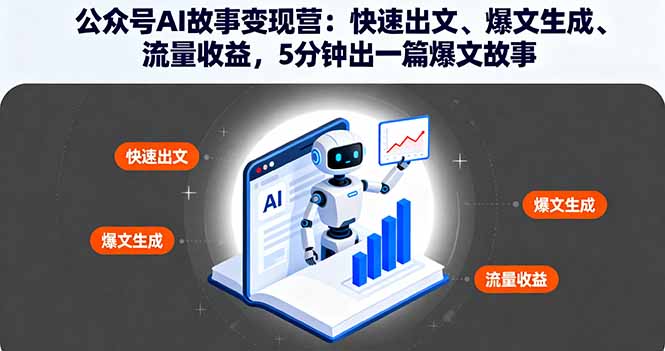公众号AI故事变现营：快速出文、爆文生成、流量收益，5分钟出一篇爆文故事网赚库-项目库-轻创网-中创网-福缘网-冒泡网-资源之家-魔方项目库网赚库