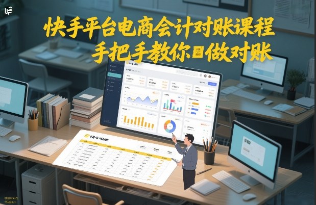 快手平台电商会计对账课程，手把手教你做对账网赚库-项目库-轻创网-中创网-福缘网-冒泡网-资源之家-魔方项目库网赚库